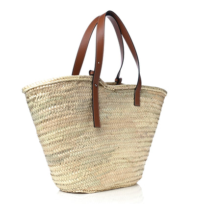 Loewe Raffia Large Basket Tote Bag Natural Tan 3 of 10