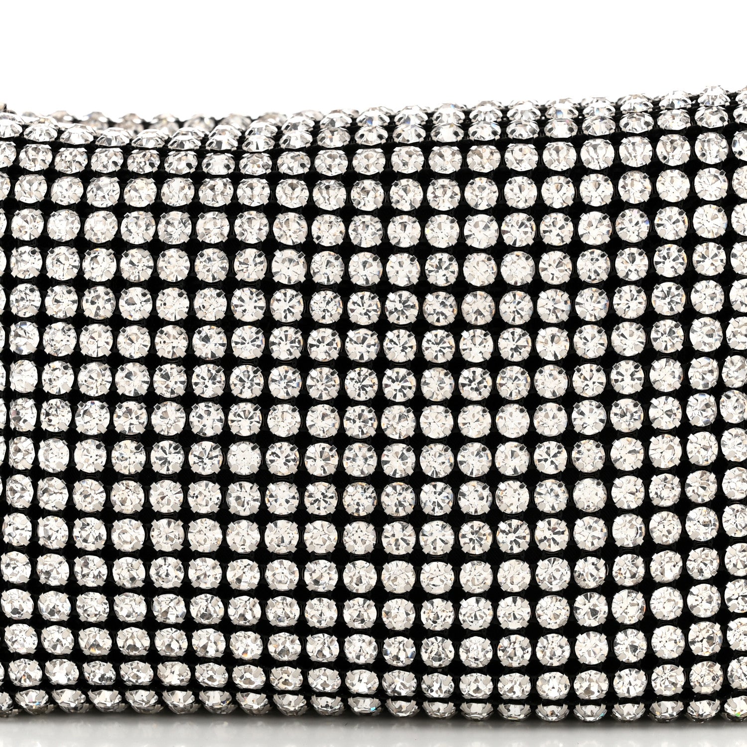 Alexander Wang Mesh Crystal Rhinestone Mini Heiress Pouch Black Silver 7 of 9