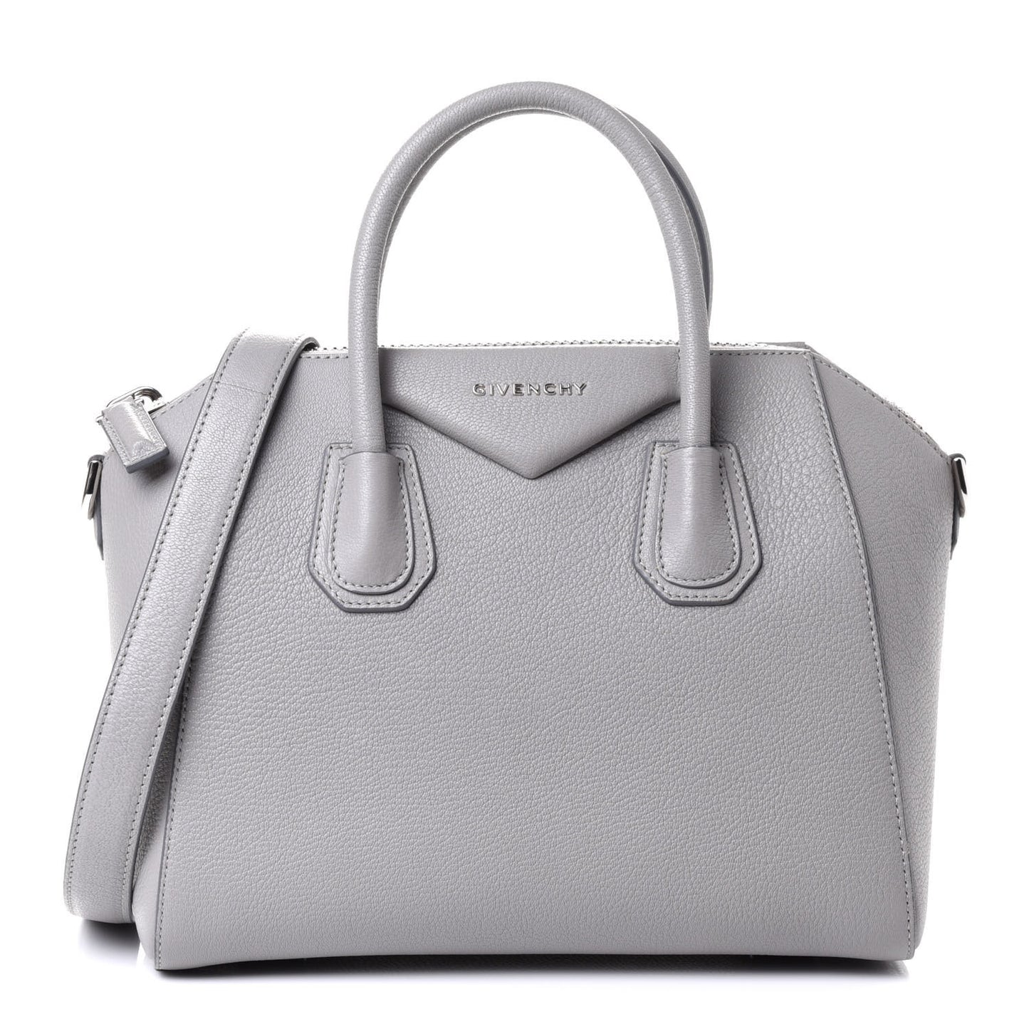 Sugar Goatskin Small Antigona Pearl Grey