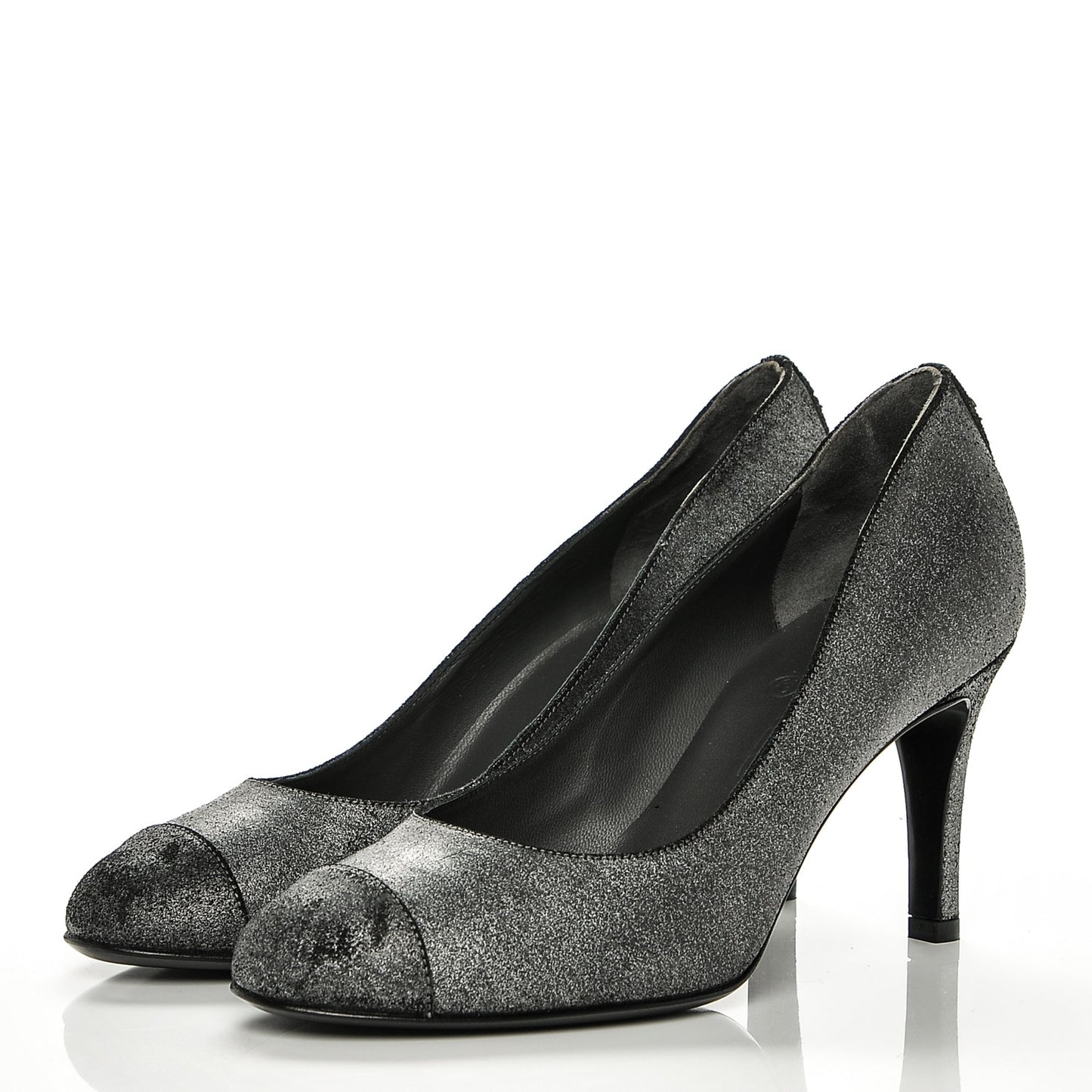 Distressed Suede CC Cap Toe Pumps 38 Anthracite