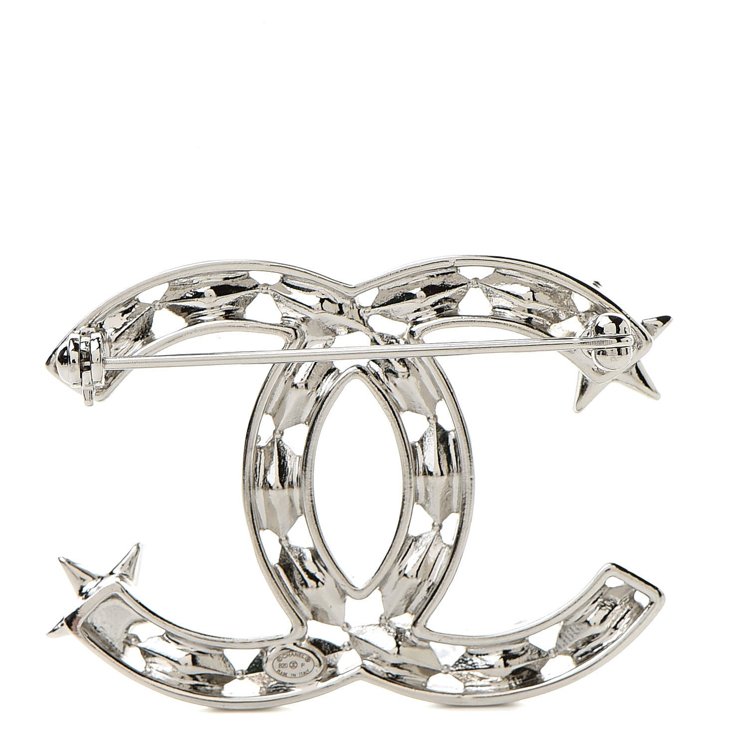 Chanel Crystal Starfall CC Brooch Silver 3 of 5