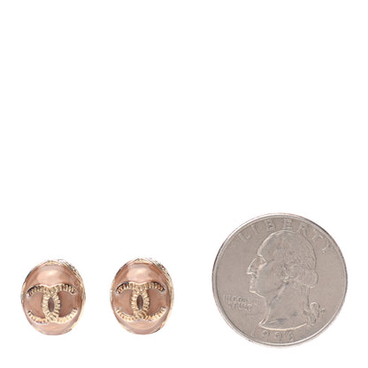 Chanel Resin CC Round Earrings Light Gold 2 of 5