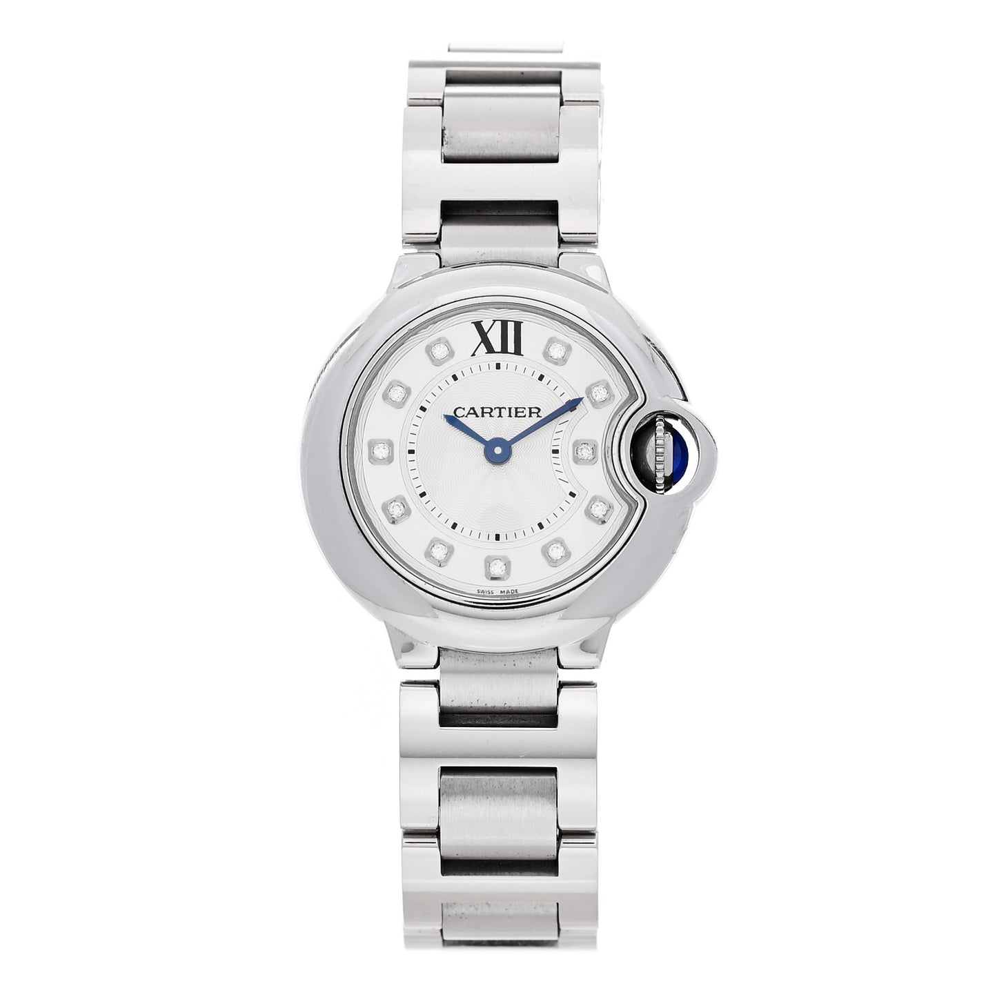 Stainless Steel Diamond 28mm Ballon Bleu De Cartier Quartz Watch