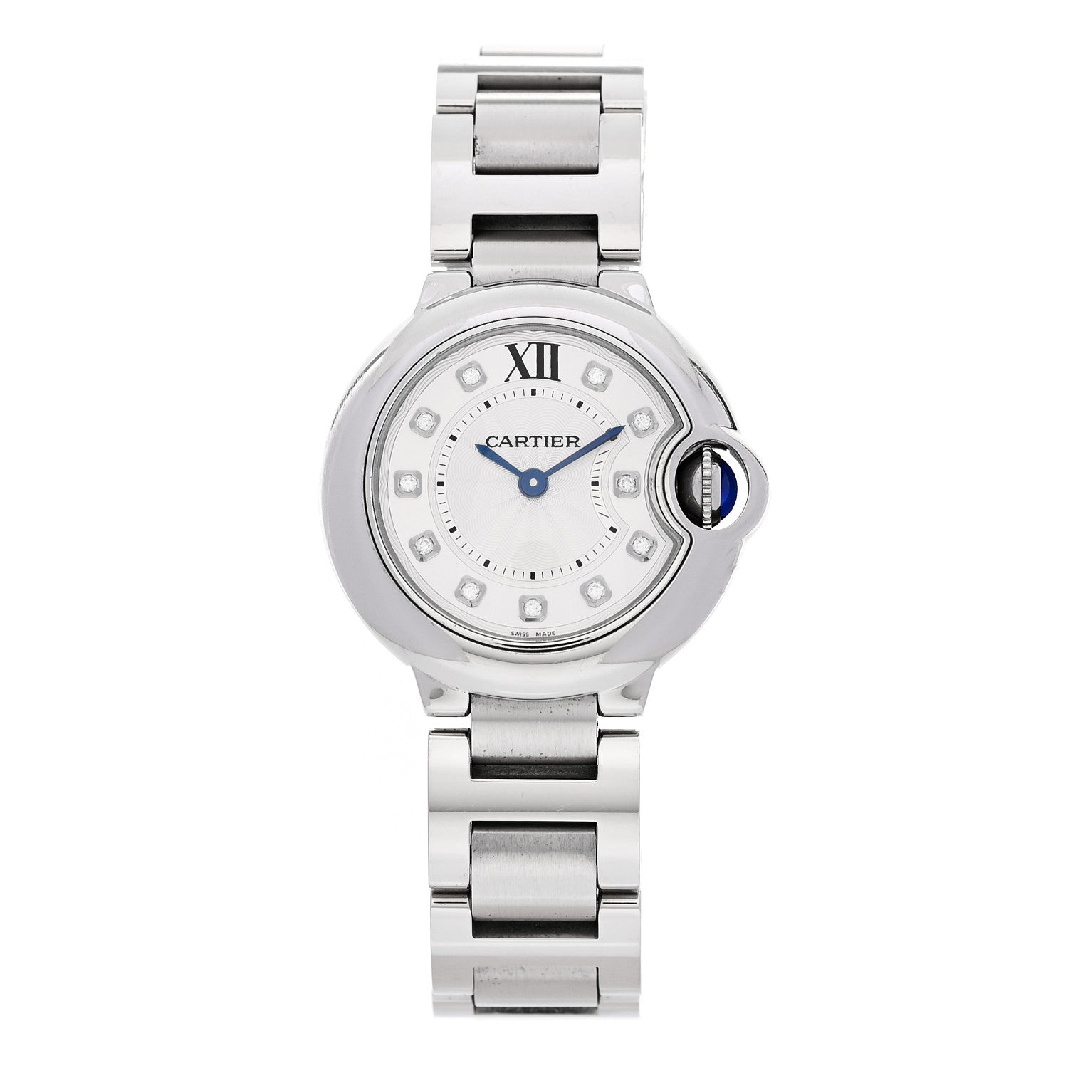 Cartier Stainless Steel Diamond 28mm Ballon Bleu De Cartier Quartz Watch 1 of 4