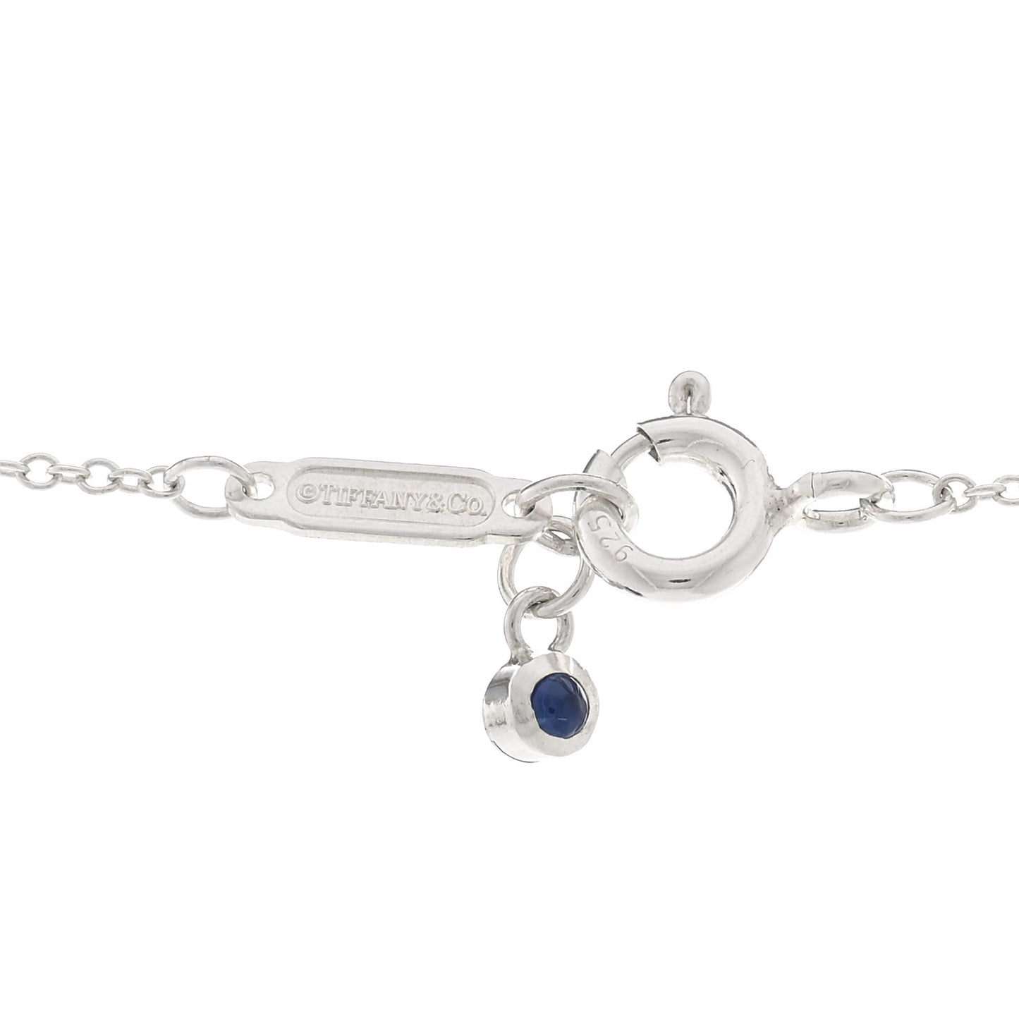 Sterling Silver Blue Sapphire Loop Pendant Necklace