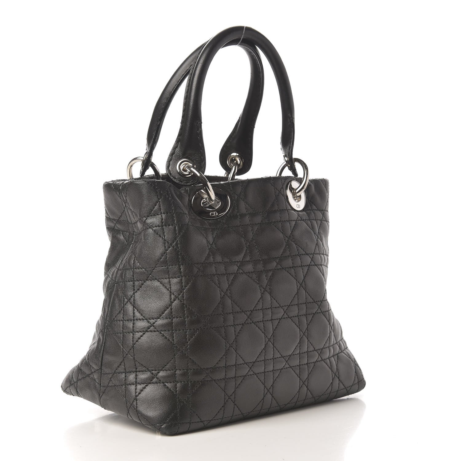 Christian Dior Lambskin Cannage Small Soft Lady Dior Tote Black 2 of 8