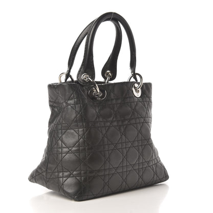 Christian Dior Lambskin Cannage Small Soft Lady Dior Tote Black 2 of 8