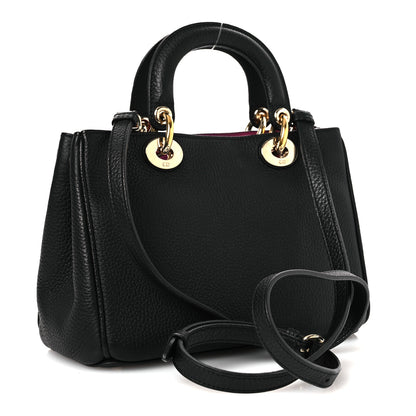 Christian Dior Bullcalf Small Diorissimo Tote Black Rose Indien 3 of 11