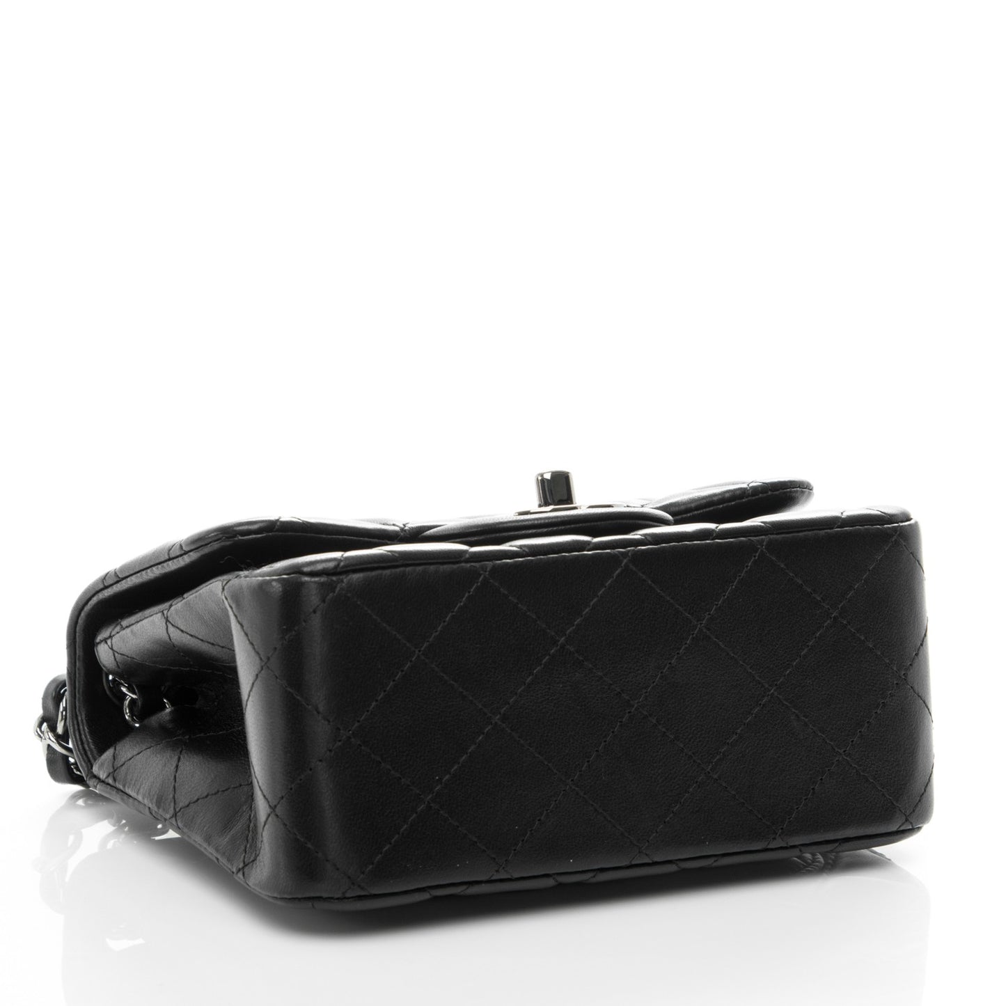 Lambskin Quilted Mini Square Flap Black
