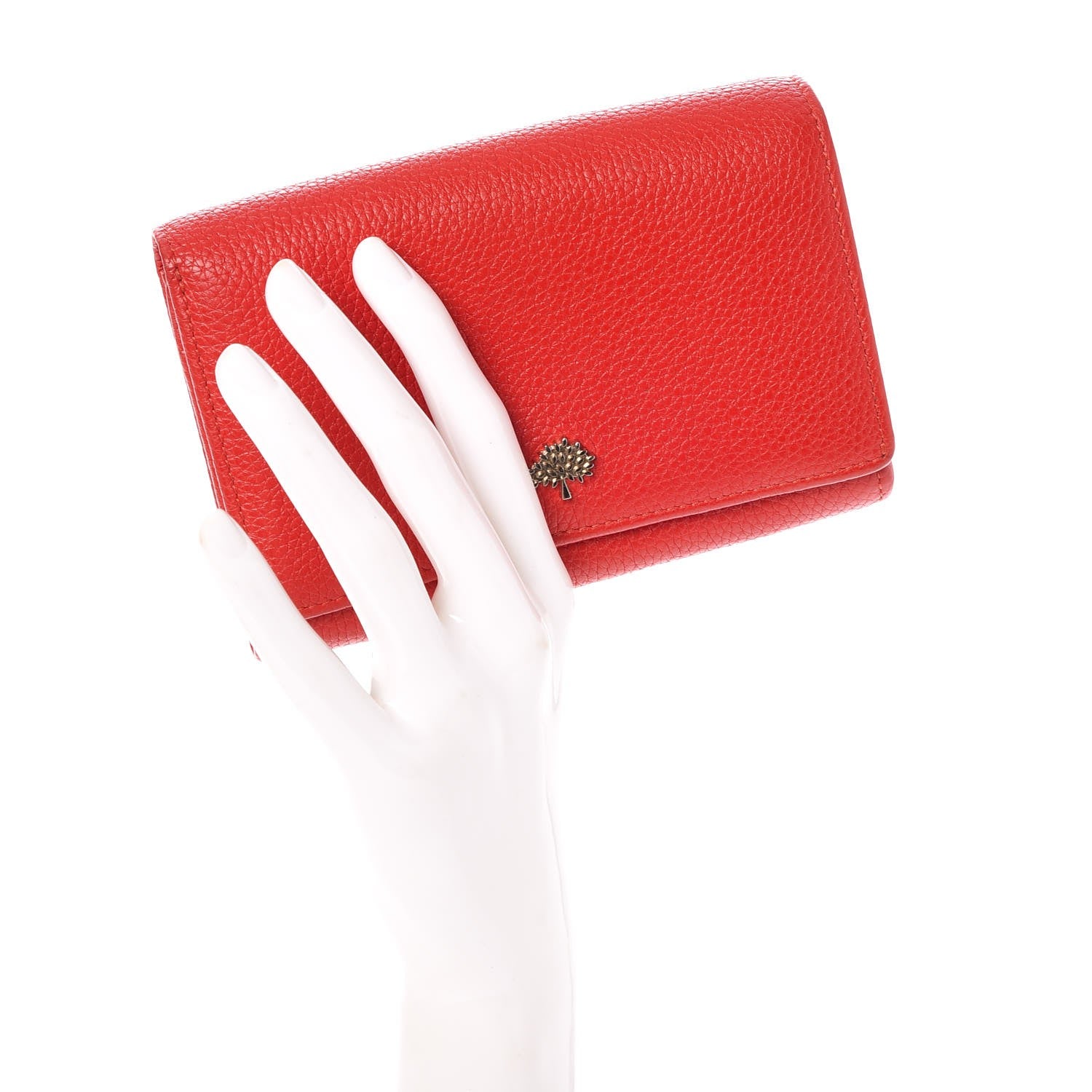 Mulberry Glossy Goatskin Tree French Purse Wallet Poppy Red 2 of 7