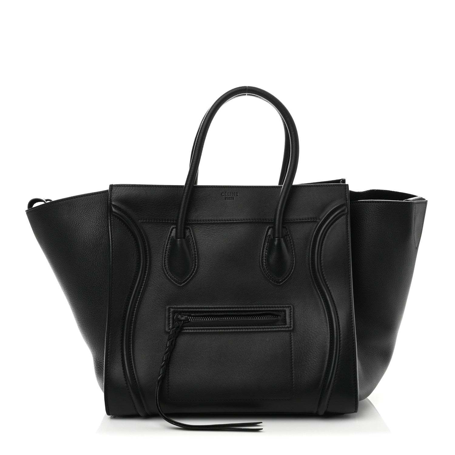 Celine Grained Calfskin Medium Phantom Luggage Black 1 of 11