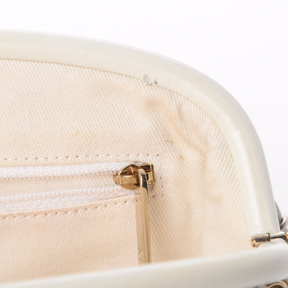 Chanel Calfskin Square Quilted Grommet Embellished Piercing Chic Clutch White 9 of 18