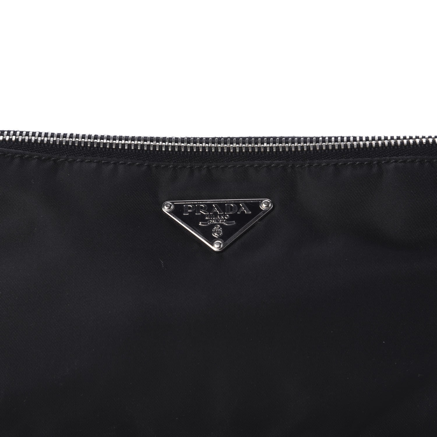 Prada Tessuto Nylon Soft Calfskin Shoulder Bag Black 9 of 9