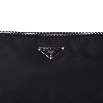 Prada Tessuto Nylon Soft Calfskin Shoulder Bag Black 9 of 9