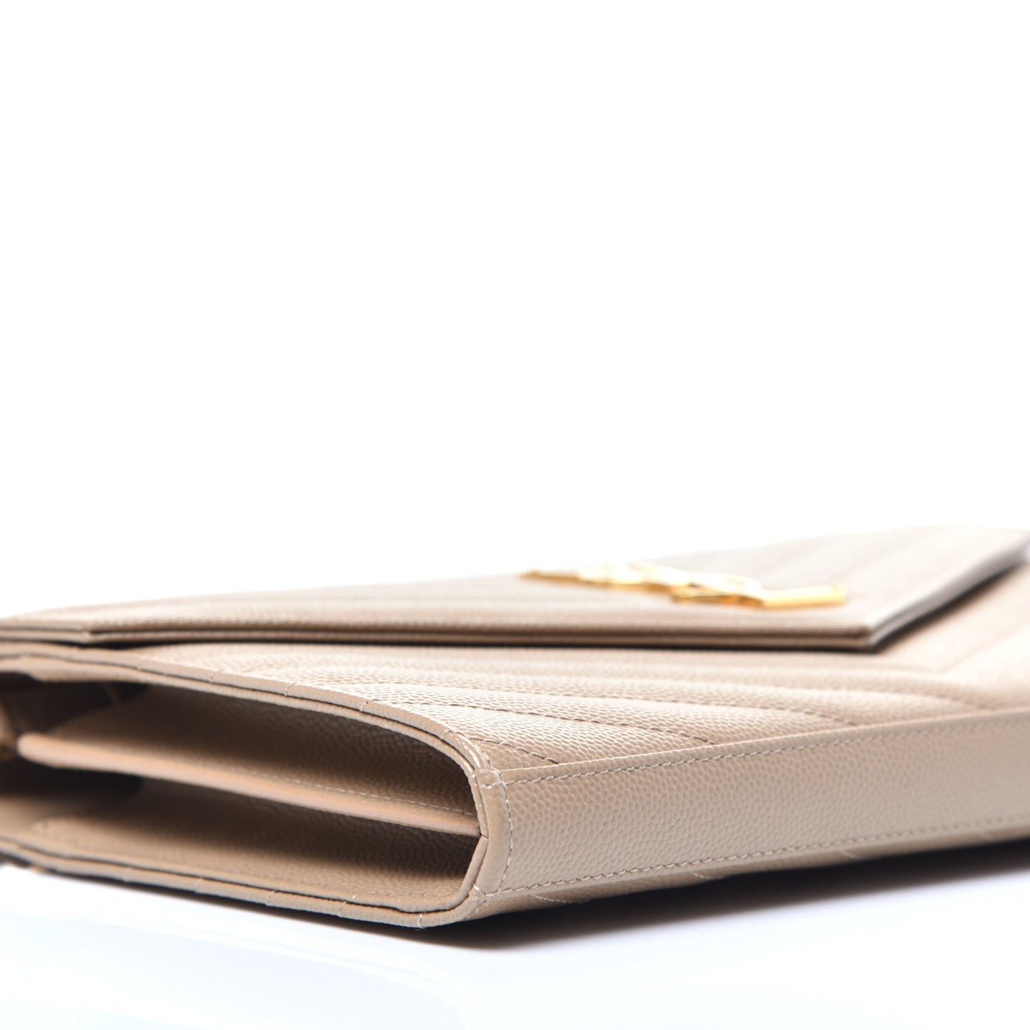 Grain De Poudre Matelasse Chevron Monogram Chain Wallet Nude Powder