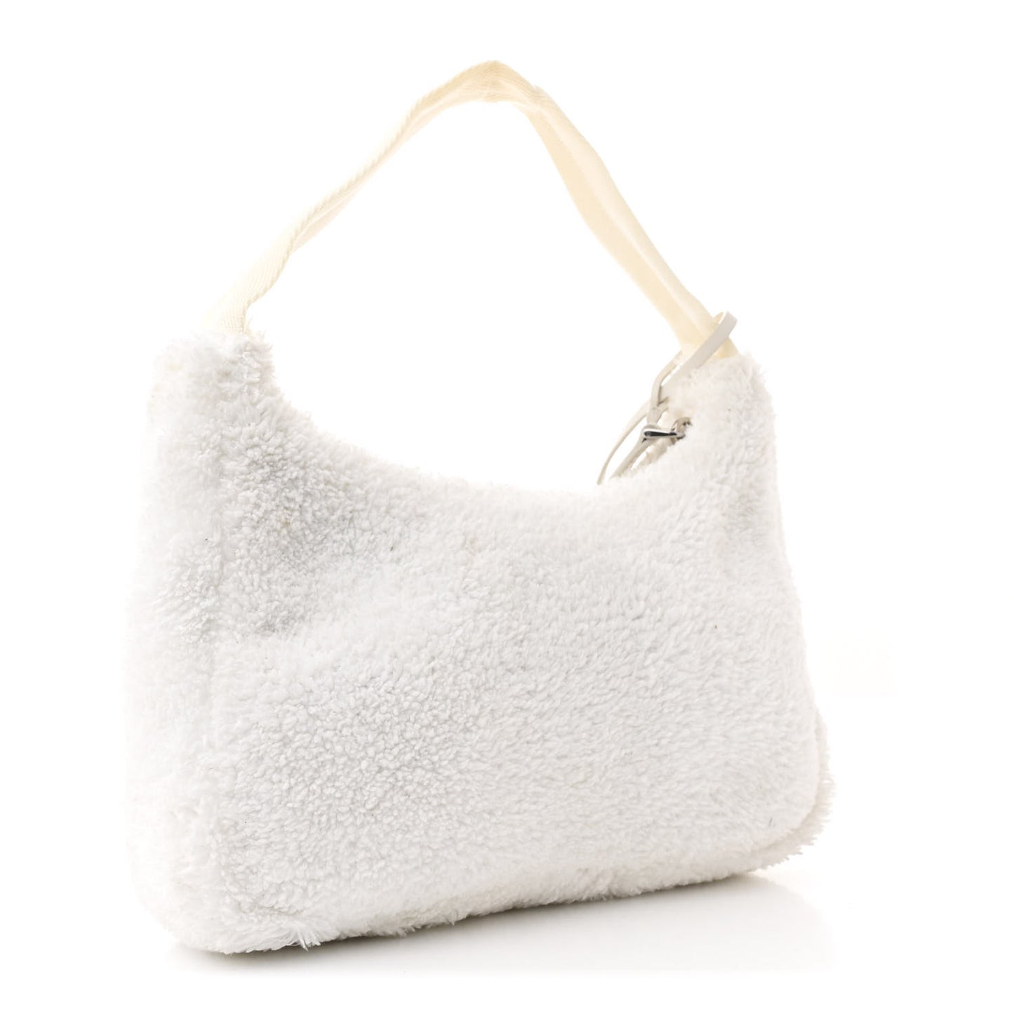 Terry Cloth Mini Re-Edition 2000 Bag White Black
