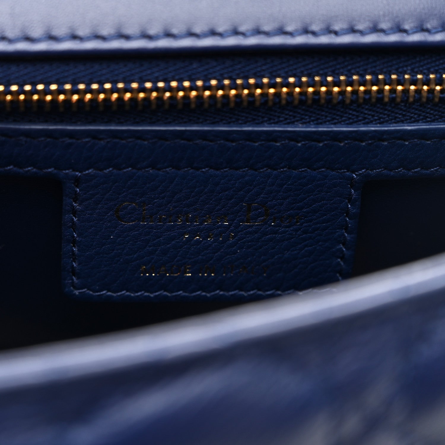 Christian Dior Calfskin Cannage Medium Caro Bag Royal Blue 10 of 19