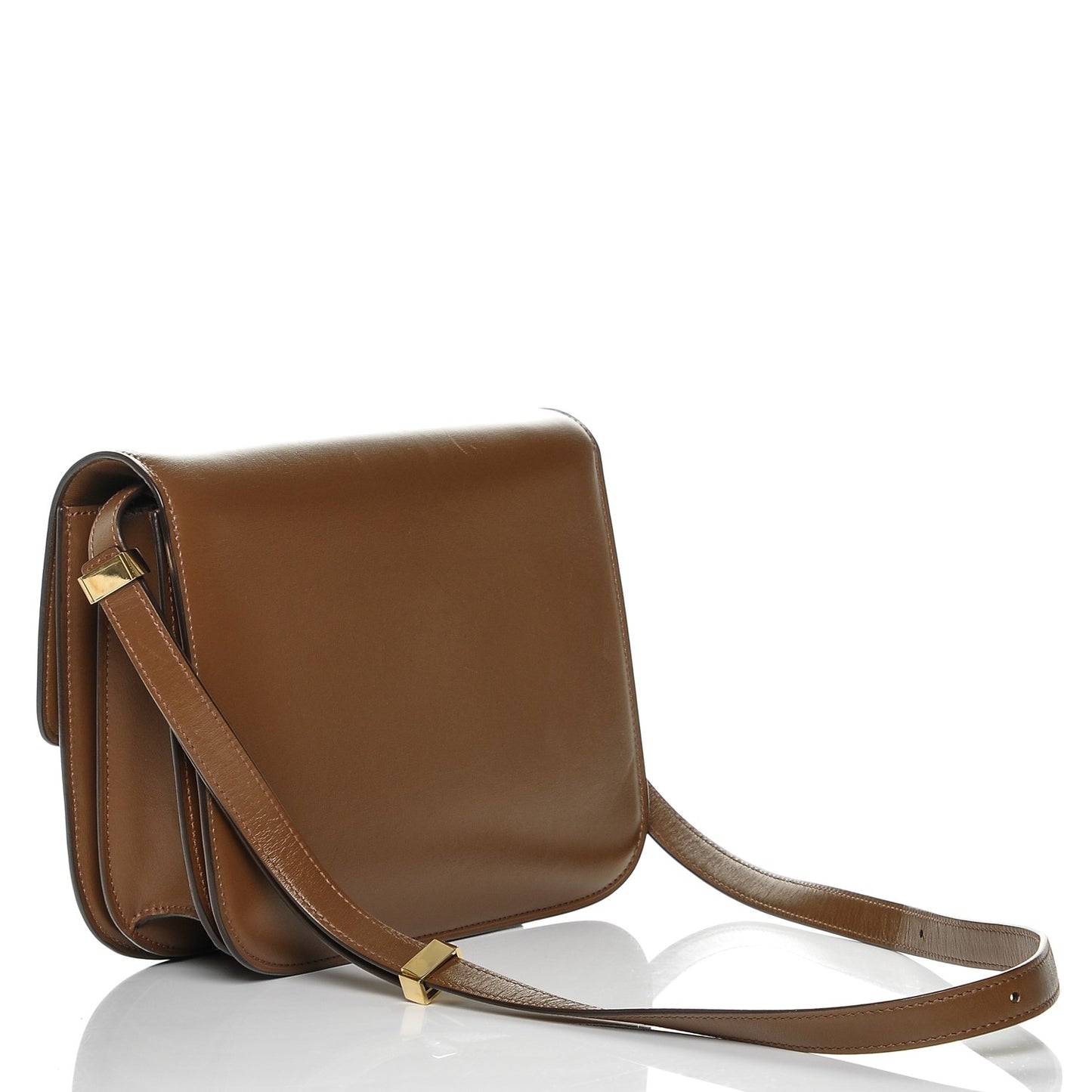 Box Calfskin Medium Classic Box Flap Bag Camel