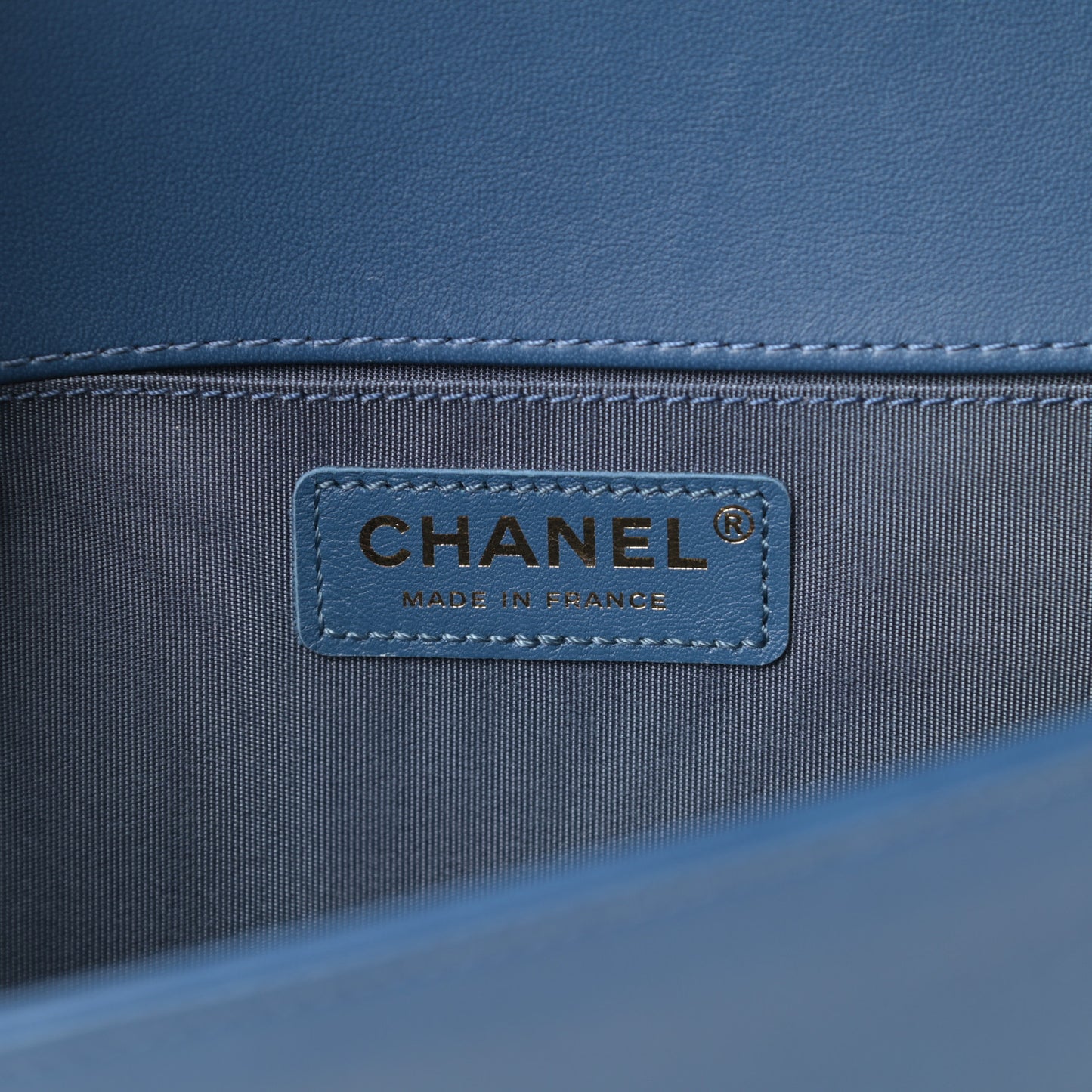 Lambskin Quilted Medium Boy Flap Blue