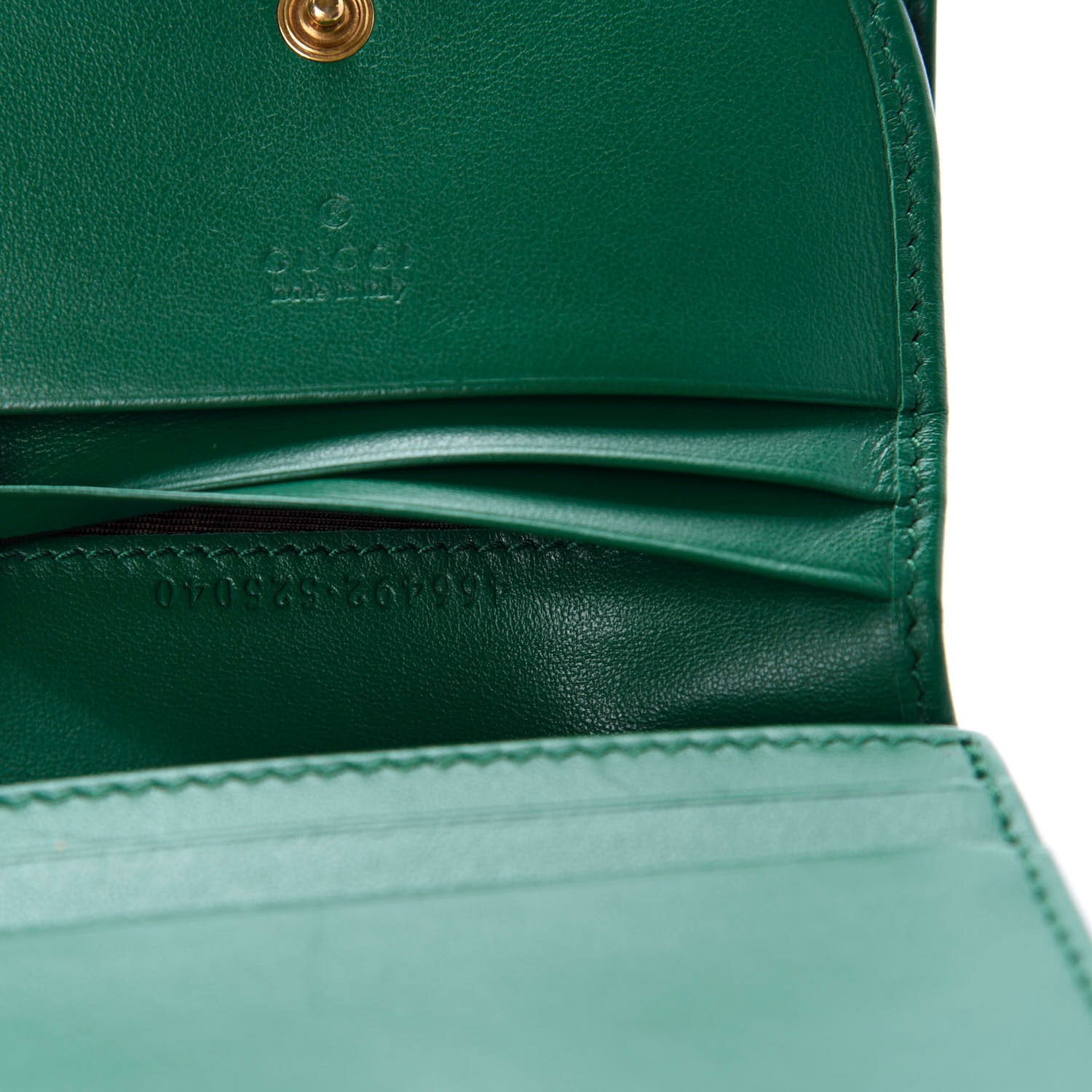 Gucci Calfskin Matelasse GG Marmont Card Case Wallet Emerald 8 of 10
