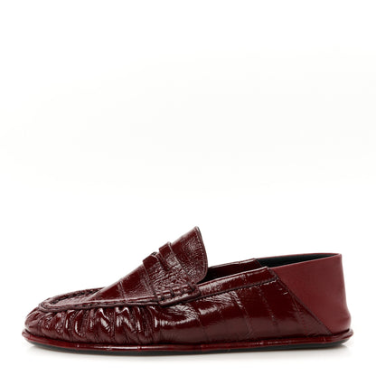 Saint Laurent Glazed Eel Chunky Le Loafer Penny Slippers 37 Burgundy 1 of 9