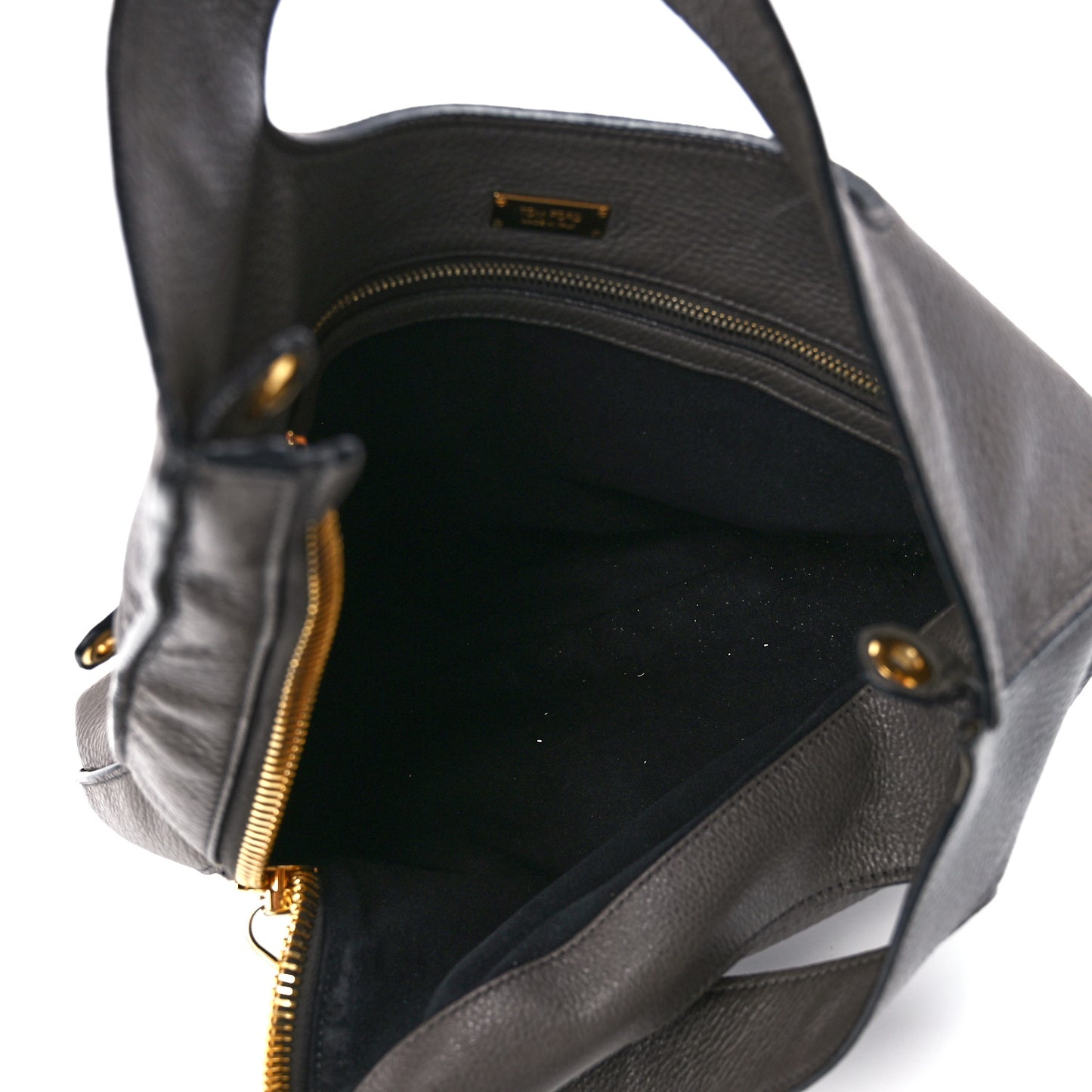 Grained Calfskin Alix Padlock Zip Tote Graphite