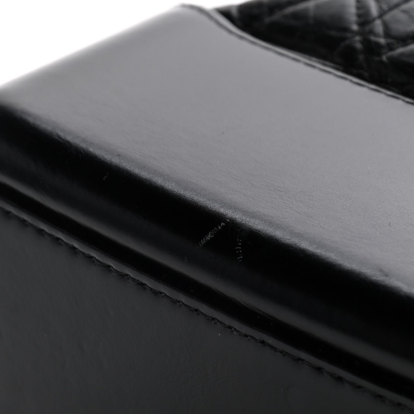 Aged Calfskin Quilted Large Gabrielle Hobo Black