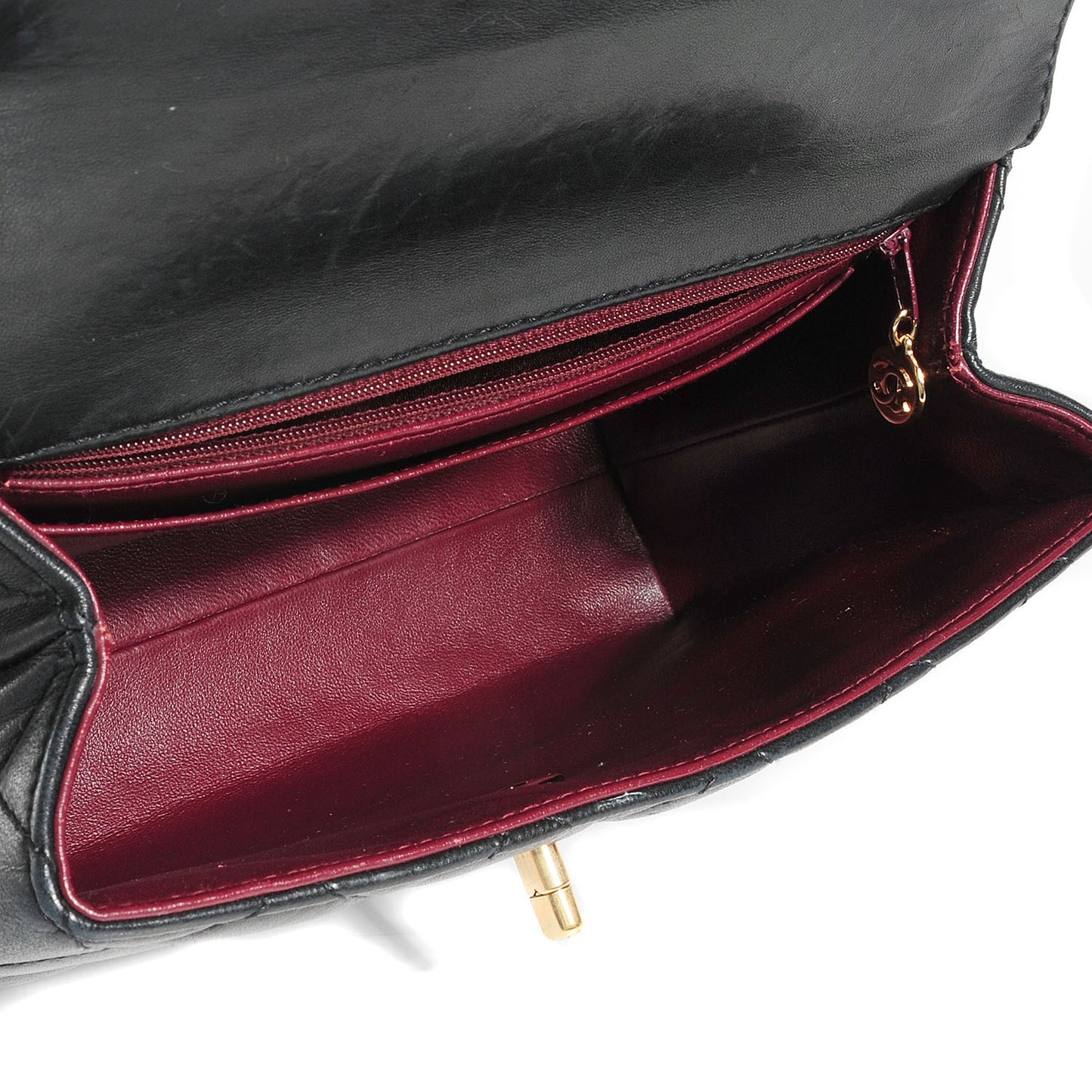 Lambskin Medium Kelly Flap Bag Black