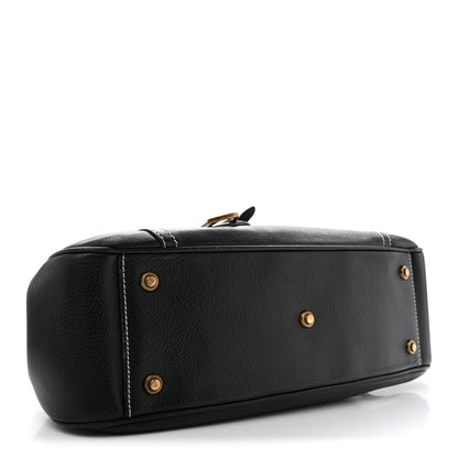 Christian Dior Calfskin Saddle Top Handle Satchel Black 4 of 16