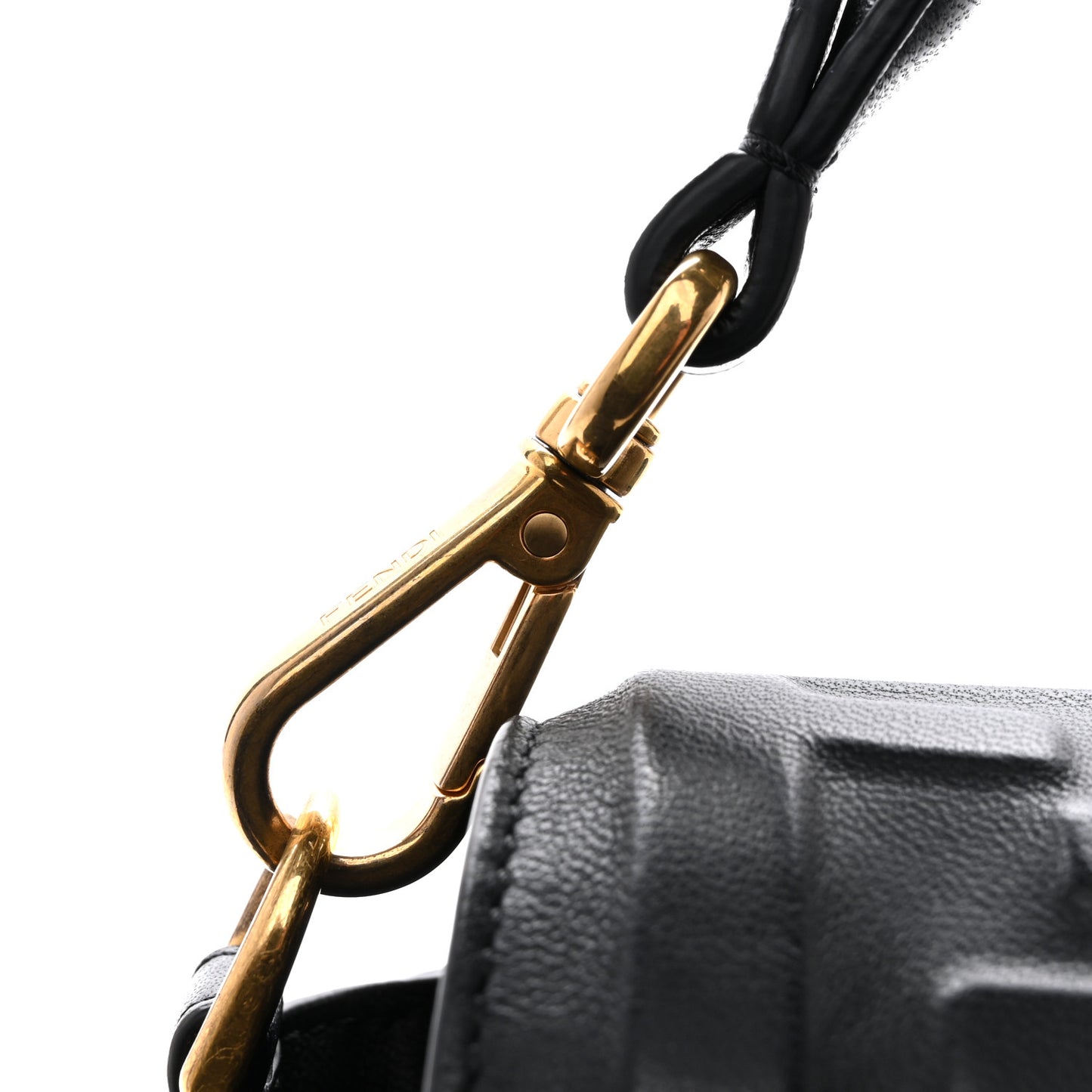 Nappa FF 1974 Embossed Baguette Black