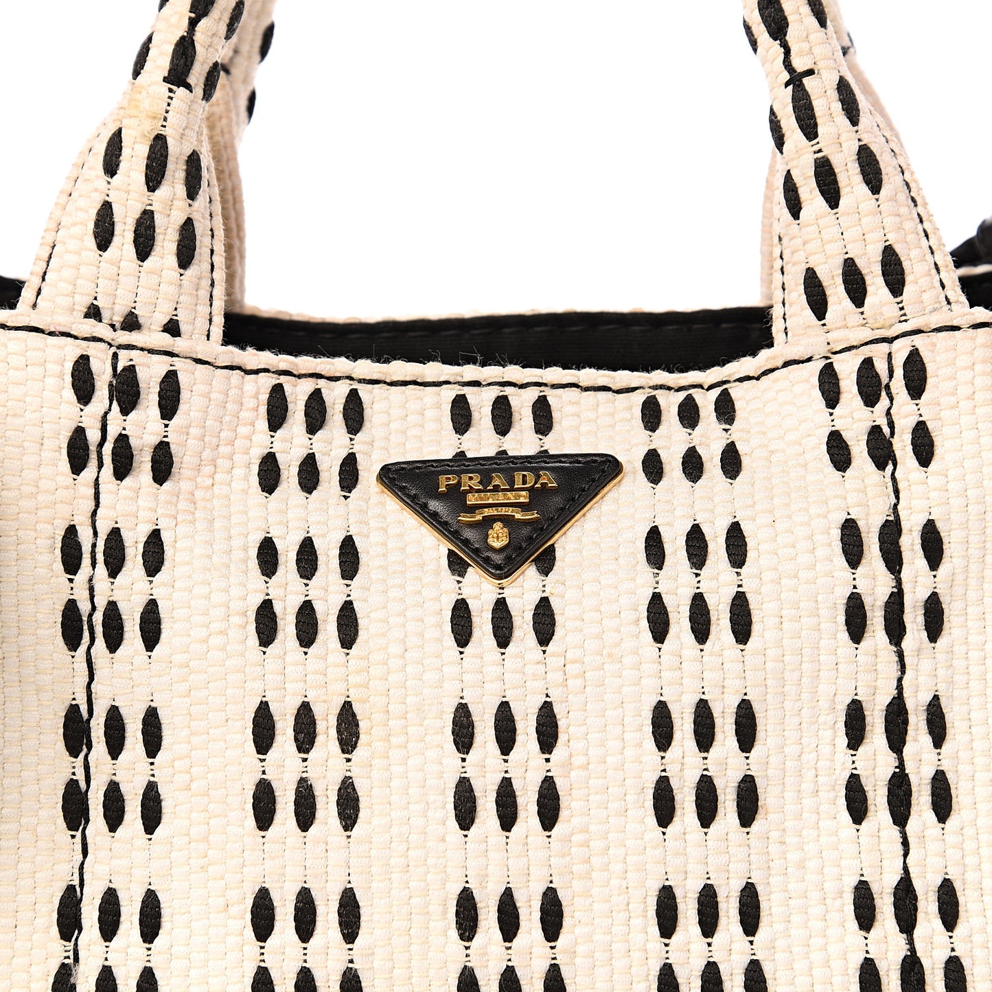 Canapa Woven Tote White Black