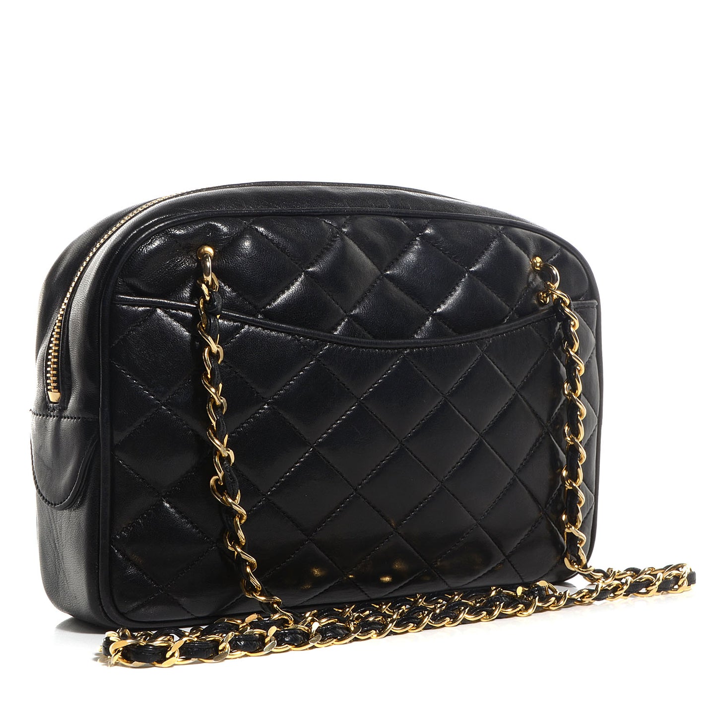 Lambskin Quilted Shoulder Bag Black