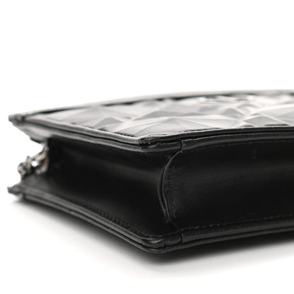 Christian Dior Calfskin Macrocannage Diamond Caro Zipped Pouch With Chain Black 10 of 13