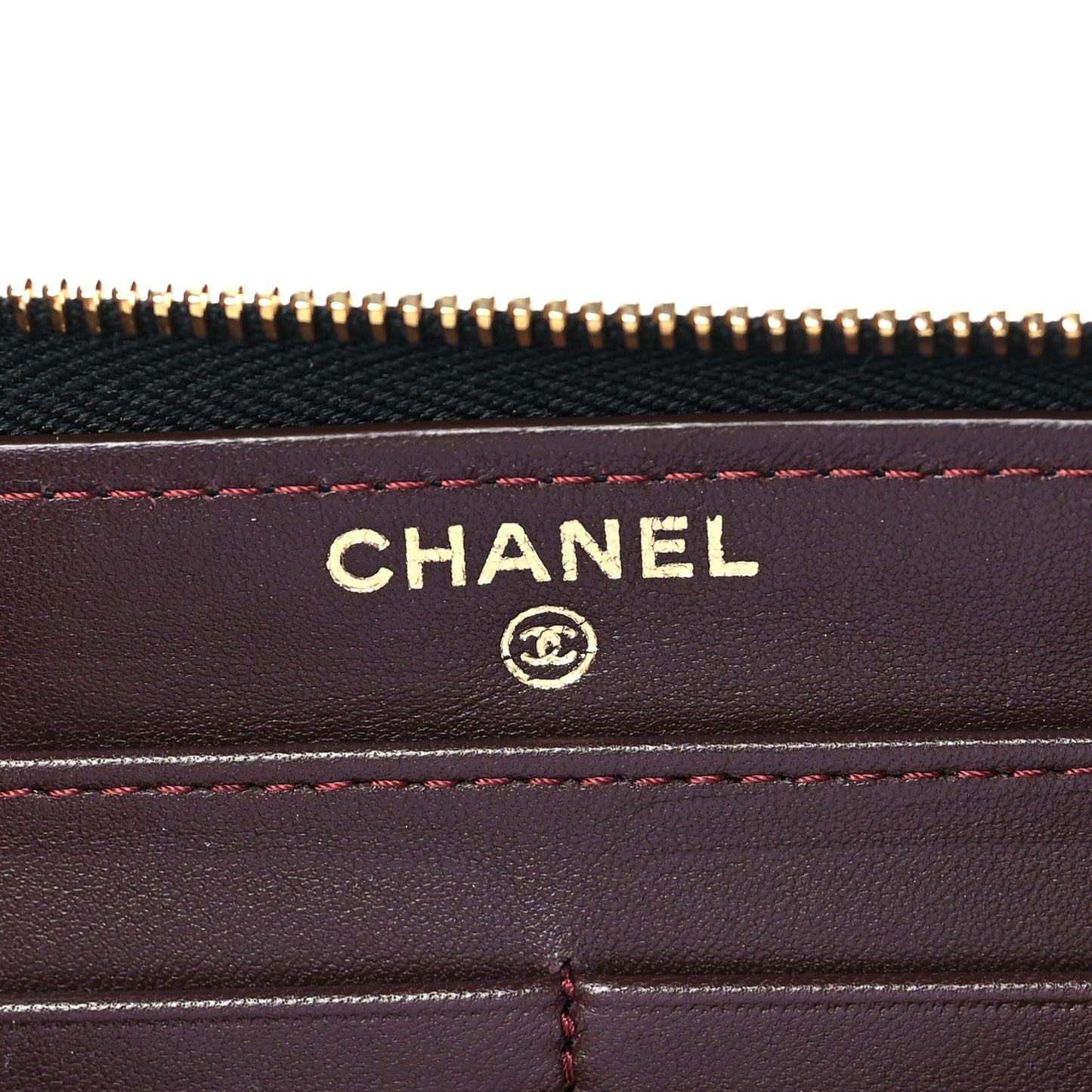 Lambskin Quilted Large Gusset Zip Around Wallet Black