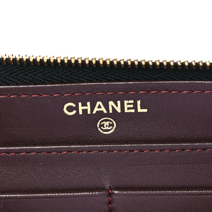 Chanel Lambskin Quilted Large Gusset Zip Around Wallet Black 6 of 7