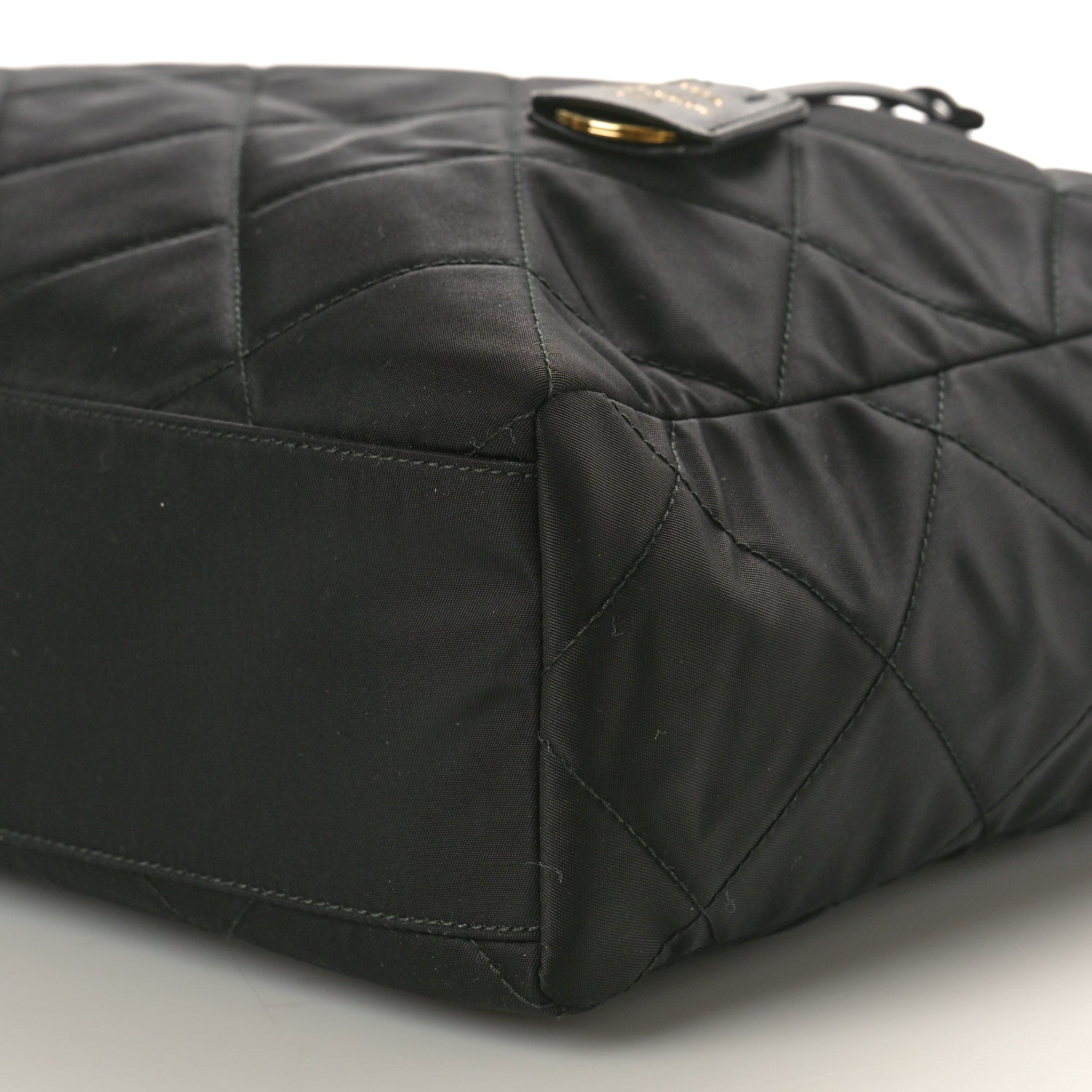 Prada Re-Nylon Impunturato Saffiano Triangle Stitched Re-Edition 1995 Chaine Large Shoulder Bag Black 9 of 9