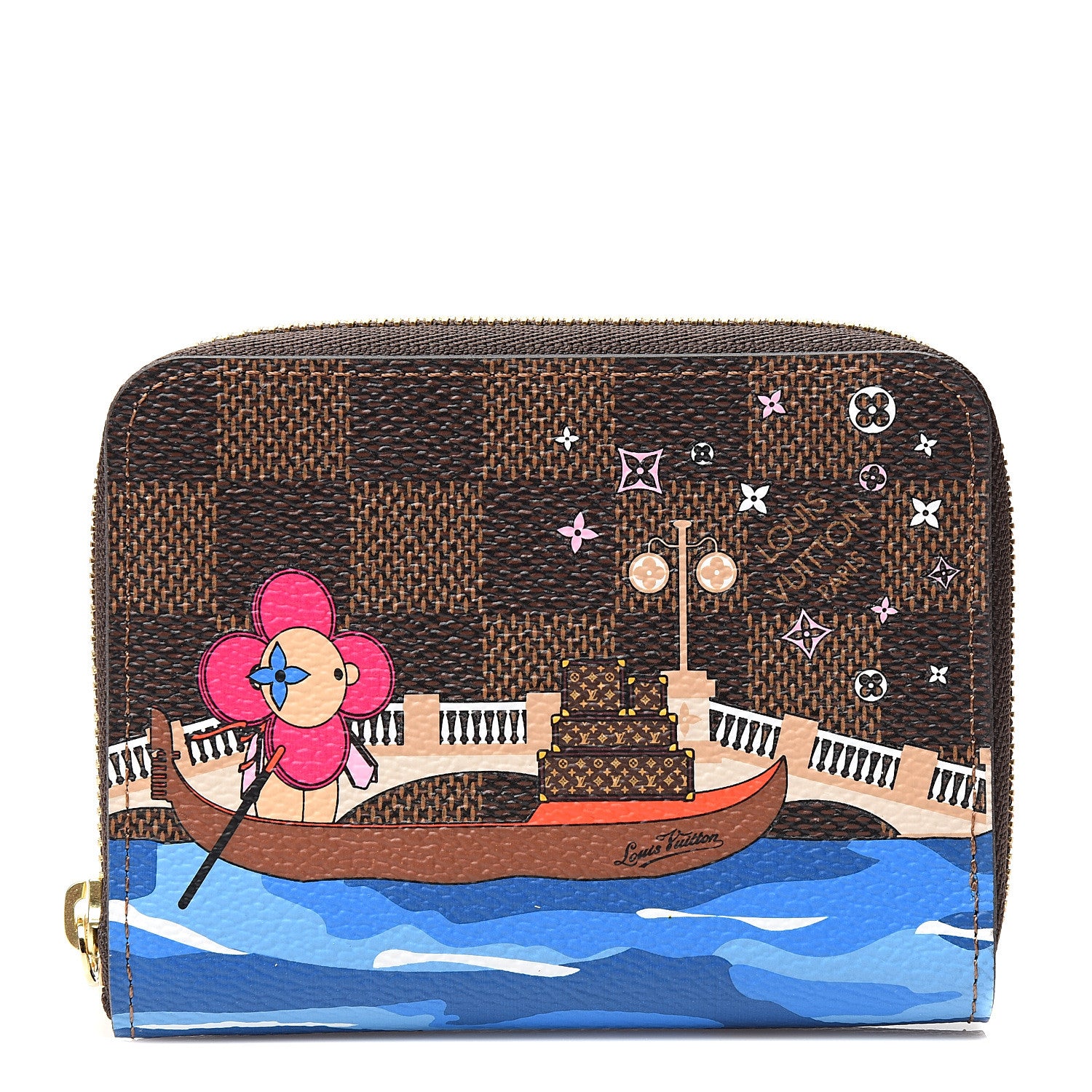 Louis Vuitton Damier Ebene 2019 Christmas Animation Zippy Coin Purse Blue 1 of 6