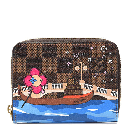 Louis Vuitton Damier Ebene 2019 Christmas Animation Zippy Coin Purse Blue 1 of 6