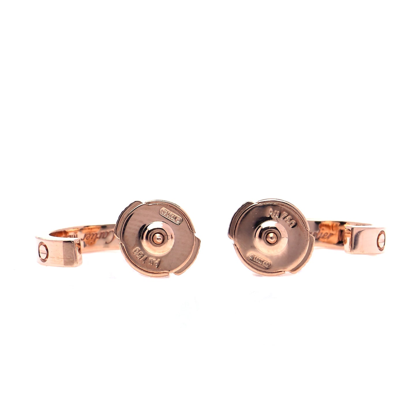 18K Pink Gold Small LOVE Hoop Earrings