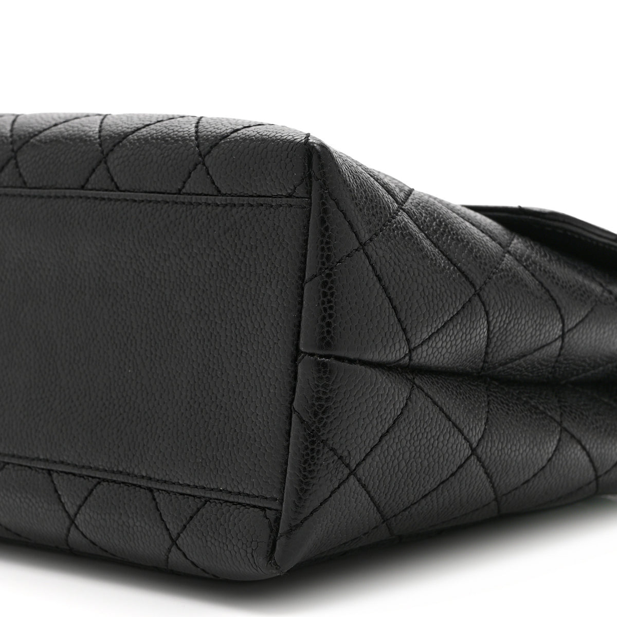 Caviar Quilted Jumbo Kelly Flap Black