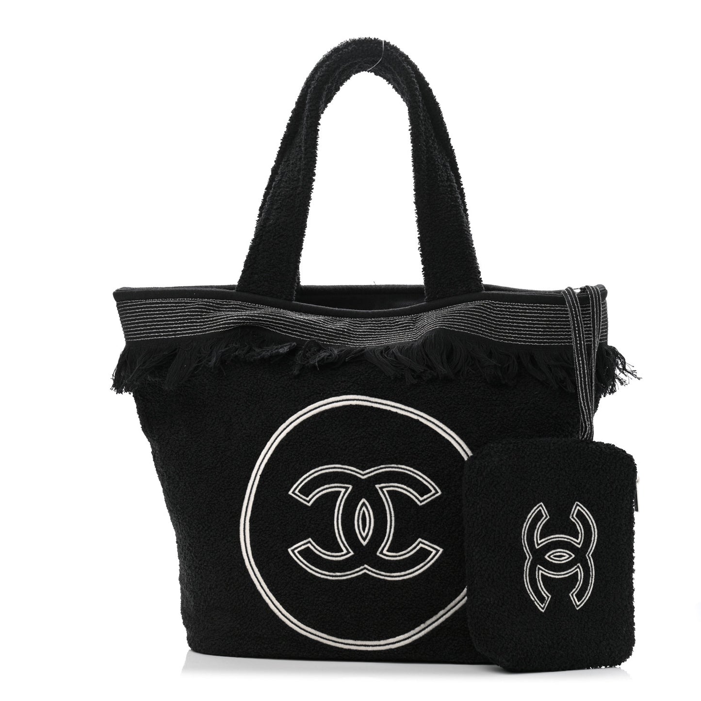 Terry Cotton CC Beach Tote Towel Set Black