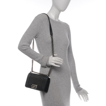 Chanel Lambskin Quilted Small Chain Mail Boy Flap Black 2 of 8