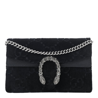 Gucci Velvet GG Monogram Super Mini Dionysus Shoulder Bag Black 1 of 8