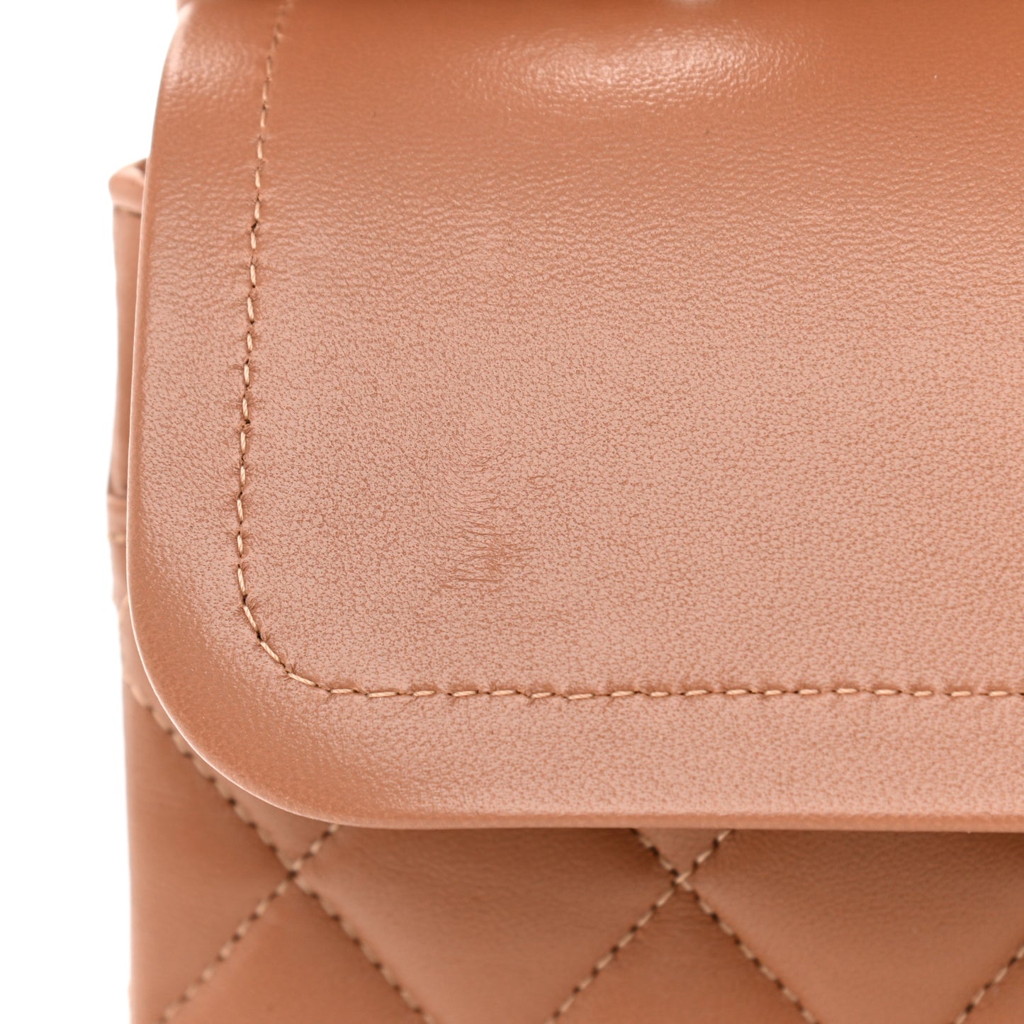 Lambskin Quilted Medium Double Flap Brown