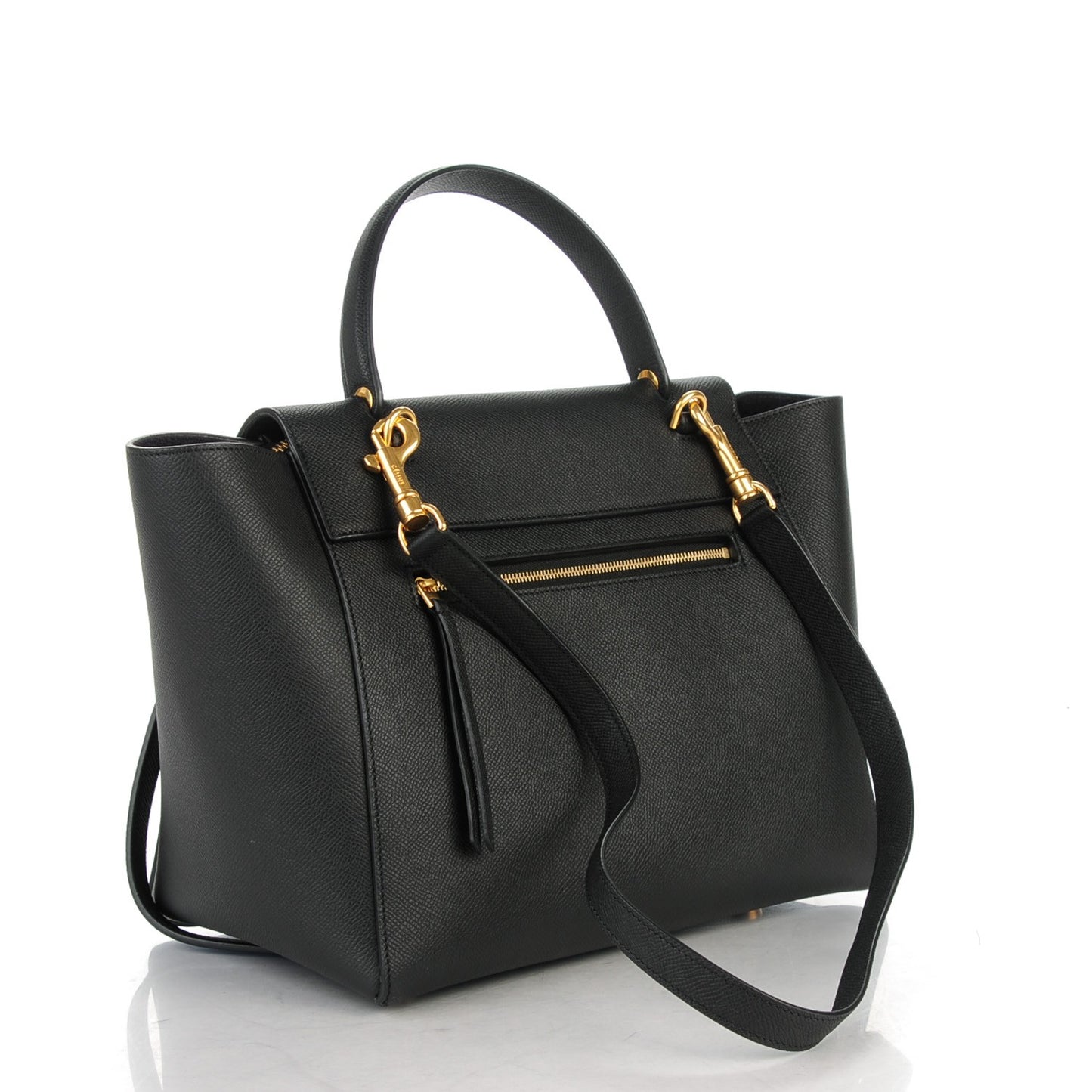 Grained Calfskin Mini Belt Bag Black