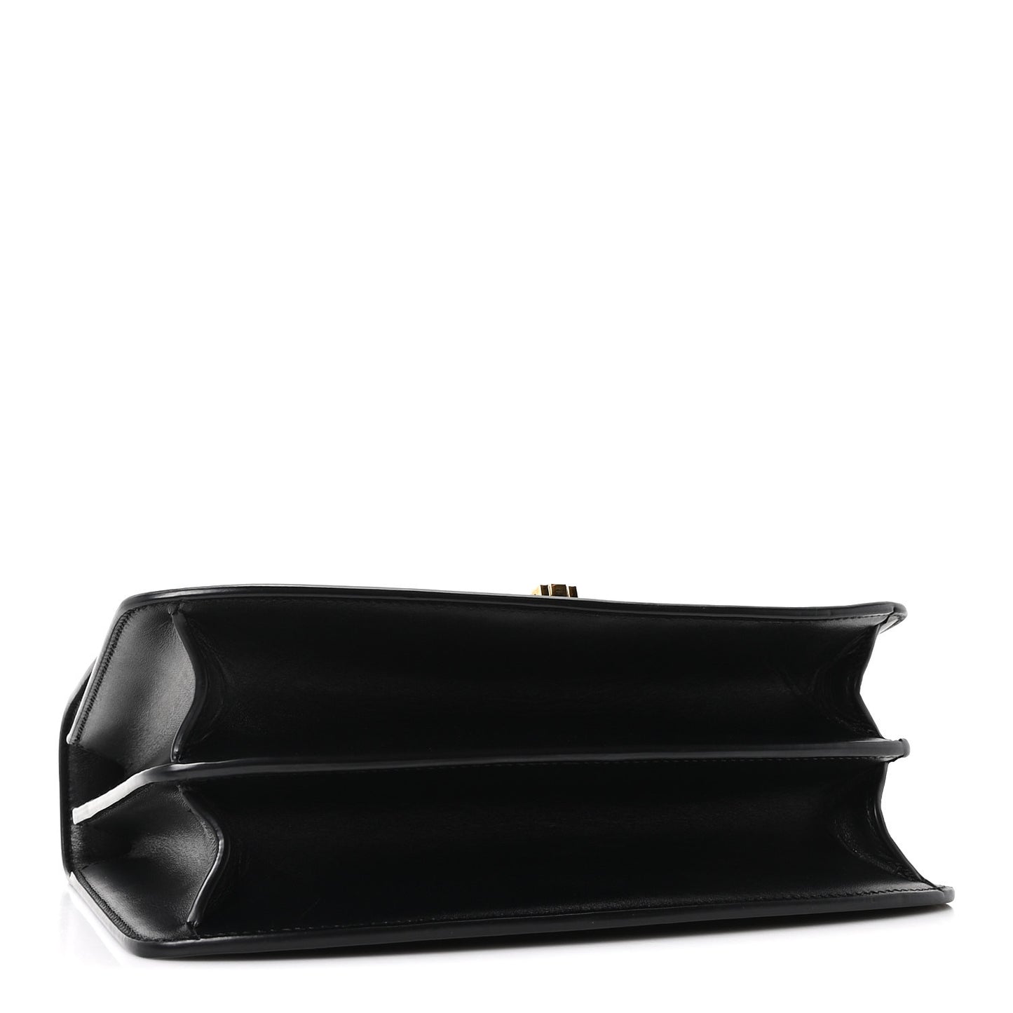 Sleek Calfskin The Sofia 8.75 Top Handle Black