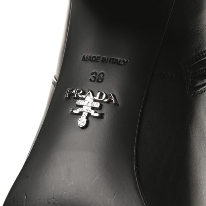 Prada Vitello Triangle Logo Ankle Boots 38 Black 7 of 7