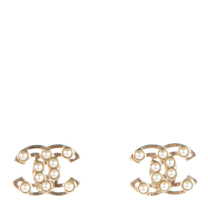 Chanel Pearl CC Earrings Light Gold 1 of 5