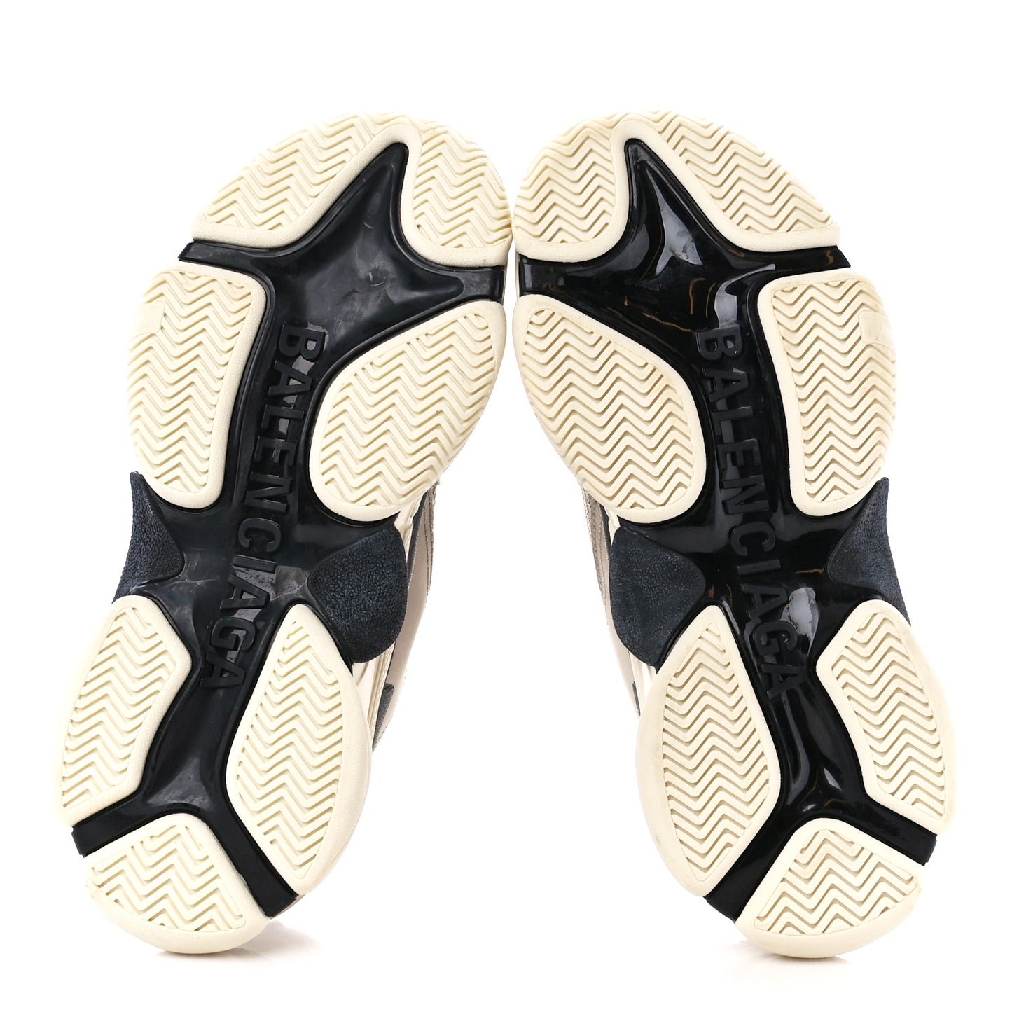 Fabric Mesh Womens Triple S Sneakers 40 Beige Black