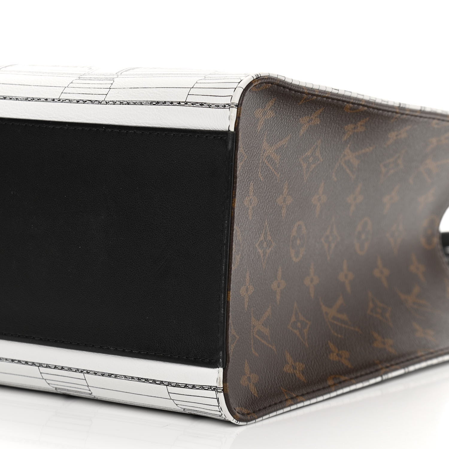 Louis Vuitton X FORNASETTI Calfskin Architettura Onthego MM Black White 9 of 9